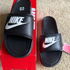 NWT Nike Black Sliders